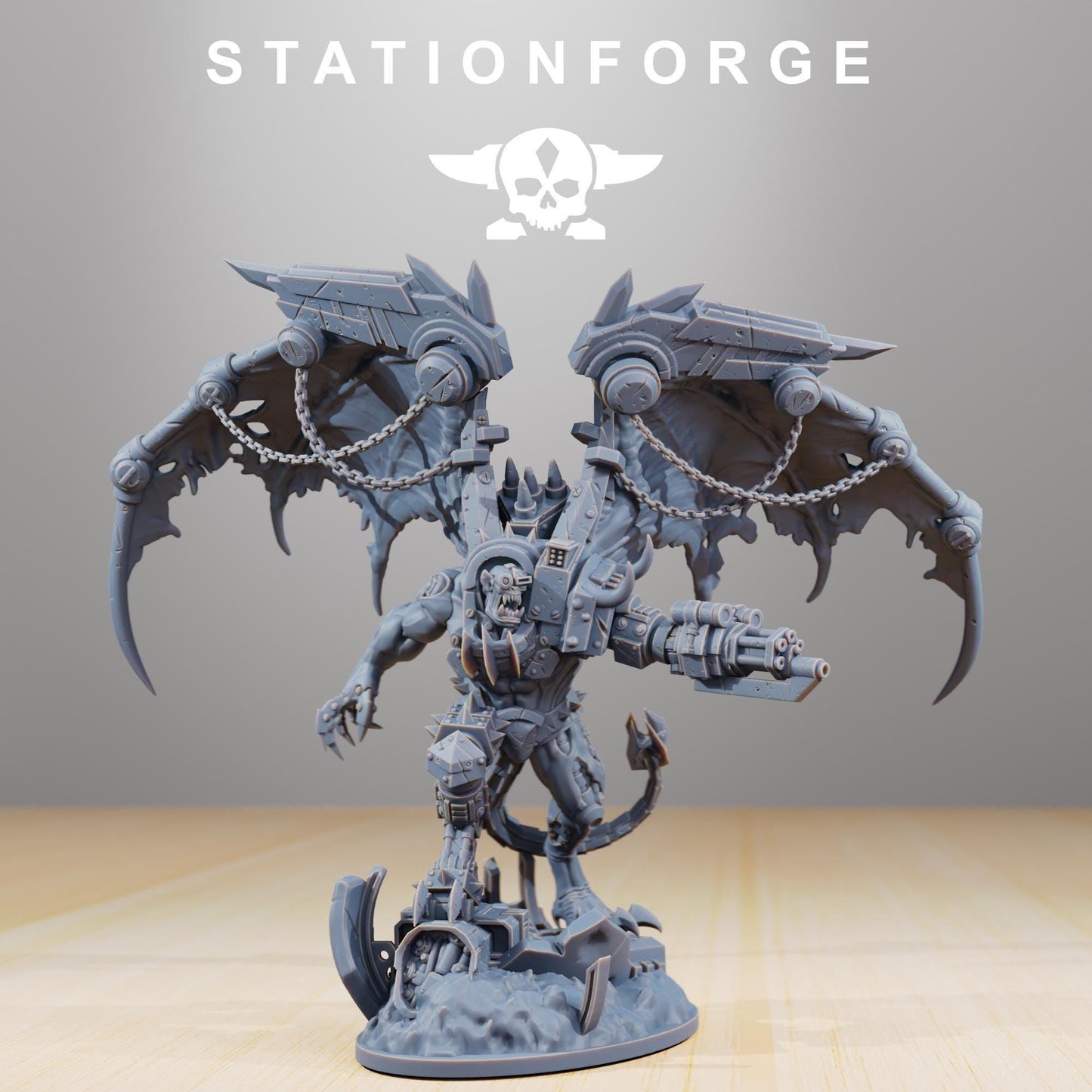 Orkaz Thazaron, Space-Faring Orkish Menace Sculpted by STATIONFORGE, Grimdark Compatible, Sci-Fi Wargame Scale