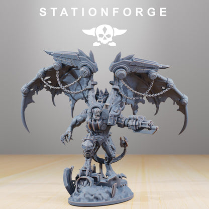 Orkaz Thazaron, Space-Faring Orkish Menace Sculpted by STATIONFORGE, Grimdark Compatible, Sci-Fi Wargame Scale
