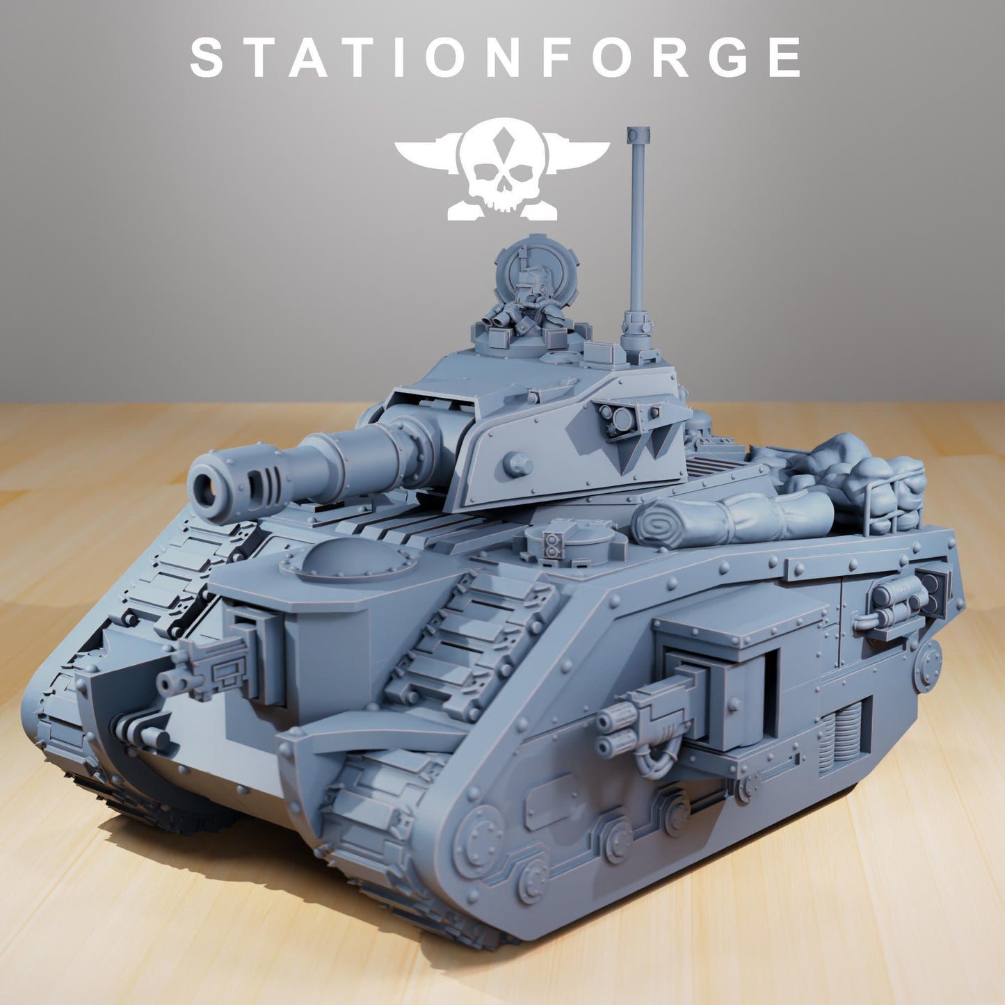 GrimGuard Battle Tank – Sci-Fi Miniature, Modular Main Cannon by STATIONFORGE