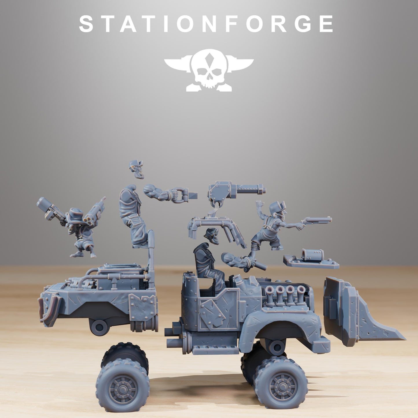 Orkaz Speedsters, Space-Faring Orkish Menace Sculpted by STATIONFORGE, Grimdark Compatible, Sci-Fi Wargame Scale