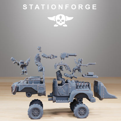 Orkaz Speedsters, Space-Faring Orkish Menace Sculpted by STATIONFORGE, Grimdark Compatible, Sci-Fi Wargame Scale