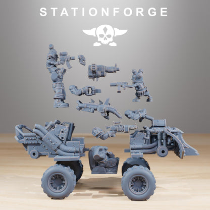 Orkaz Speedsters, Space-Faring Orkish Menace Sculpted by STATIONFORGE, Grimdark Compatible, Sci-Fi Wargame Scale