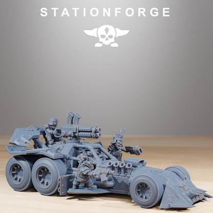 Orkaz Speedsters, Space-Faring Orkish Menace Sculpted by STATIONFORGE, Grimdark Compatible, Sci-Fi Wargame Scale