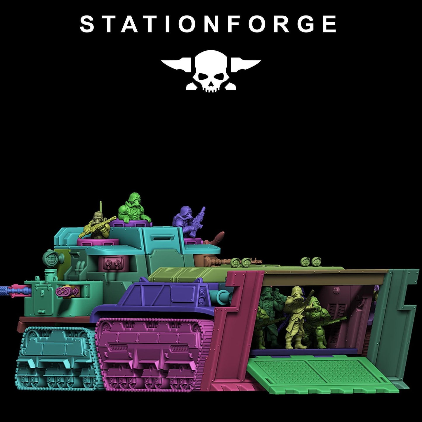 GrimGuard Transport Tank, Sci-Fi Wargame Miniature by STATIONFORGE