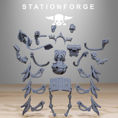 Scavenger Librarian, Space Techno-bots, modular Sci-Fi warriors by STATIONFORGE, Sci-Fi Wargames Cyber-themed Grimdark miniatures