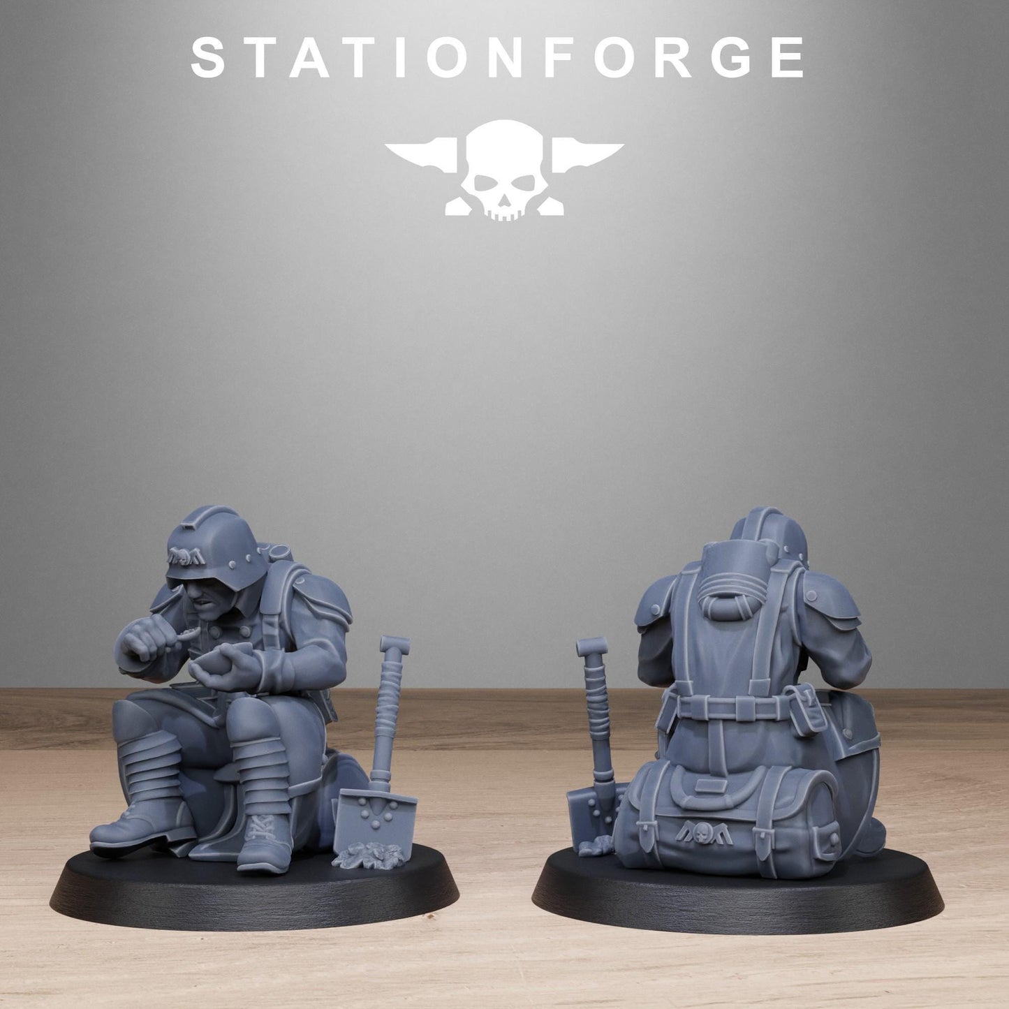 GrimGuard Chill Squad, Death Korps Proxy, Sci-Fi Wargames Miniatures by STATIONFORGE