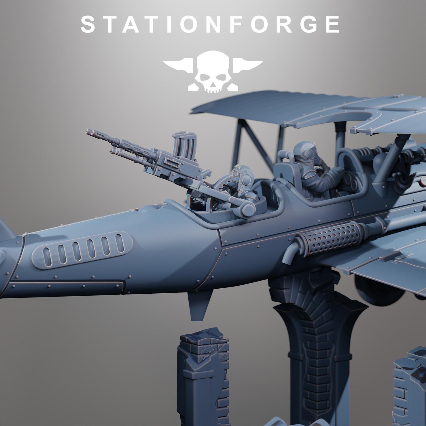 GrimGuard SF-14A Biplane, Modular Sci-Fi Wargames Proxy by STATIONFORGE