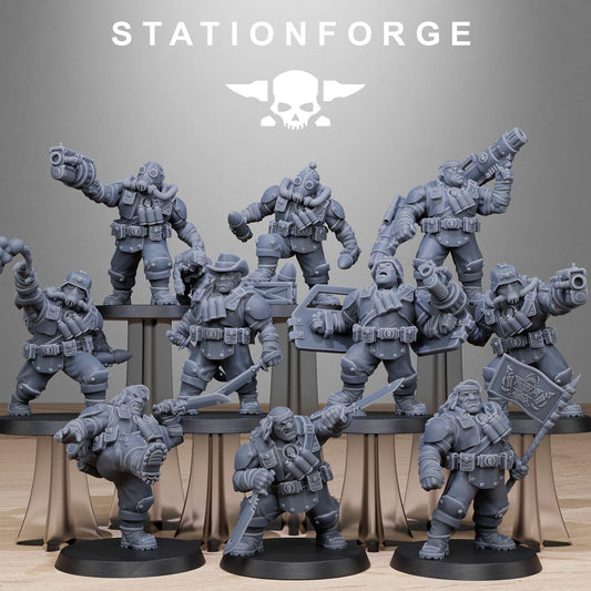 GrimGuard Jungle Fighter Mutants, Imperial Guard Proxy, Sci-Fi Wargames Miniatures by STATIONFORGE