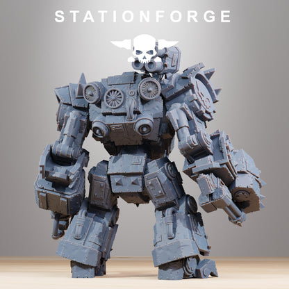 Orkaz Walkanator, Space-Faring Orkish Menace Sculpted by STATIONFORGE, Grimdark Compatible, Sci-Fi Wargame Scale