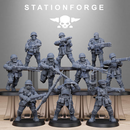 FreeGuard Infantry, Imperial Guard Proxy, Sci-Fi Wargames Miniatures by STATIONFORGE