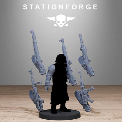 GrimGuard German Weapons Pack, Death Korps Bitz, Sci-Fi Wargames Miniatures by STATIONFORGE