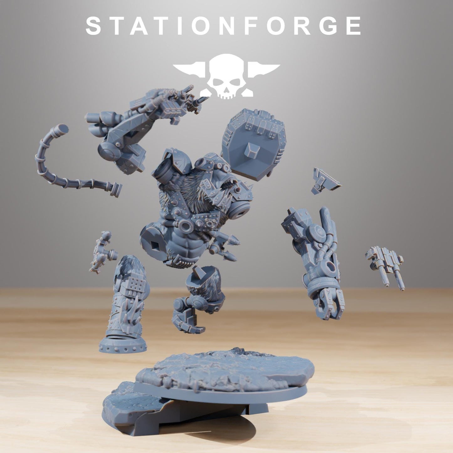Orkaz Kong, Space-Faring Orkish Menace Sculpted by STATIONFORGE, Grimdark Compatible, Sci-Fi Wargame Scale