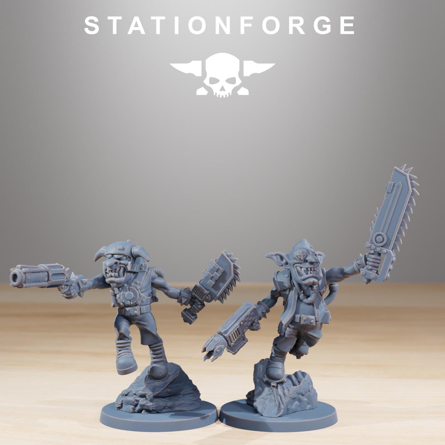 Gobs Jesters, Space-Faring Orkish Menace Sculpted by STATIONFORGE, Grimdark Compatible, Sci-Fi Wargame Scale