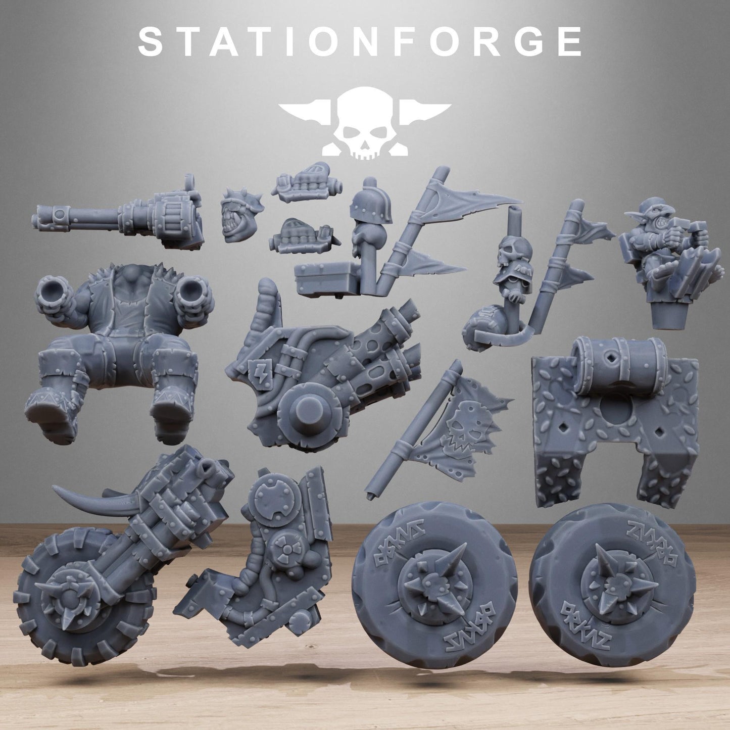 Orkaz Bikers, Sci-Fi Ork Miniatures by STATIONFORGE