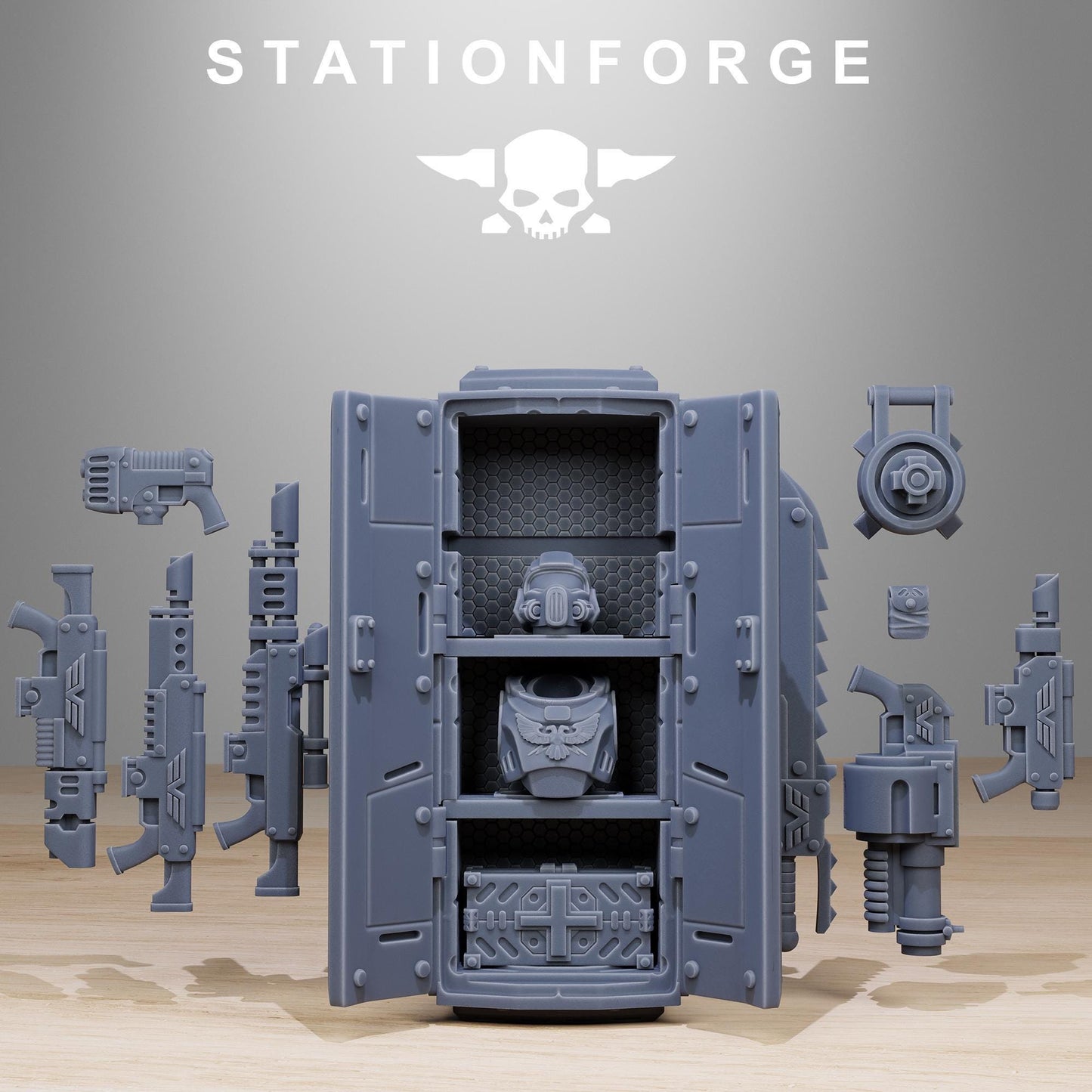 Vaskar Drop Pod, Death Korps Proxy, Sci-Fi Wargames Miniatures by STATIONFORGE