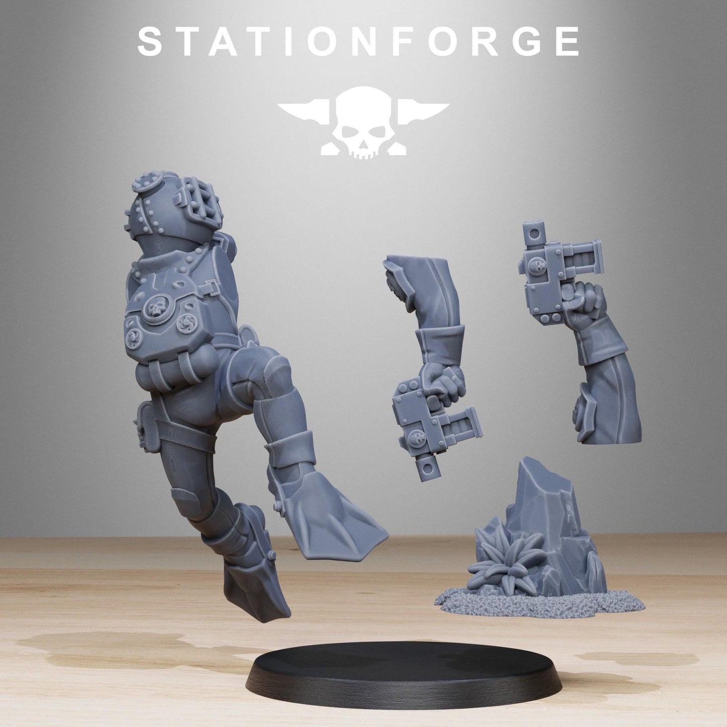 GrimGuard Divers, Death Korps Proxy, Sci-Fi Wargames Miniatures by STATIONFORGE