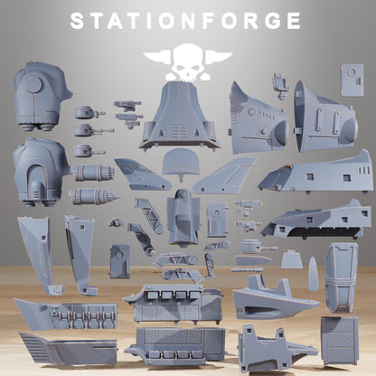 Vaskar Dropship, Modular Sci-Fi Guardsmen Warplane by STATIONFORGE, Sci-fi Wargames Proxy, Imperial Guard Transport