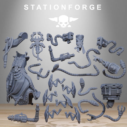 Scavenger Chaplain, Space Techno-bots, modular Sci-Fi warriors by STATIONFORGE, Sci-Fi Wargames Cyber-themed Grimdark miniatures