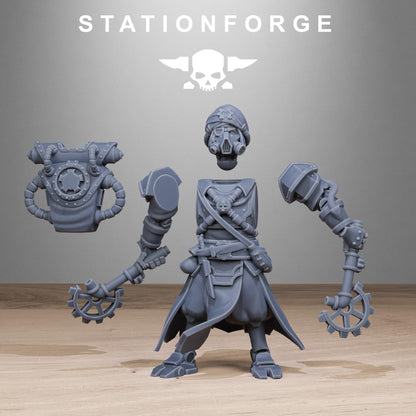 Scavenger Scorchers, Space Techno-bots, modular Sci-Fi warriors by STATIONFORGE, Sci-Fi Wargames Cyber-themed Grimdark miniatures