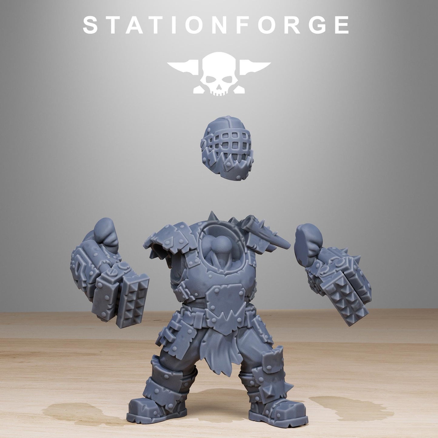 Orkaz Smashers, Space-Faring Orkish Menace Sculpted by STATIONFORGE, Grimdark Compatible, Sci-Fi Wargame Scale