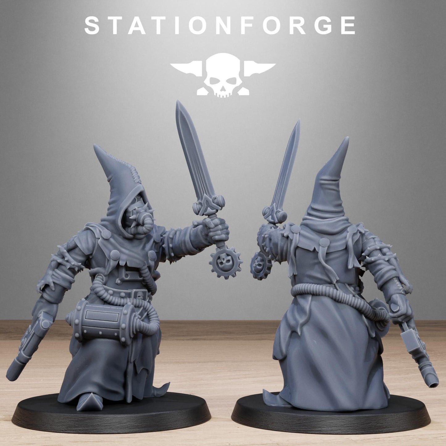 Scavenger Mystics, Chaos Worshipper Sci-Fi Wargames Miniatures by STATIONFORGE, Corrupted Imperial Guard