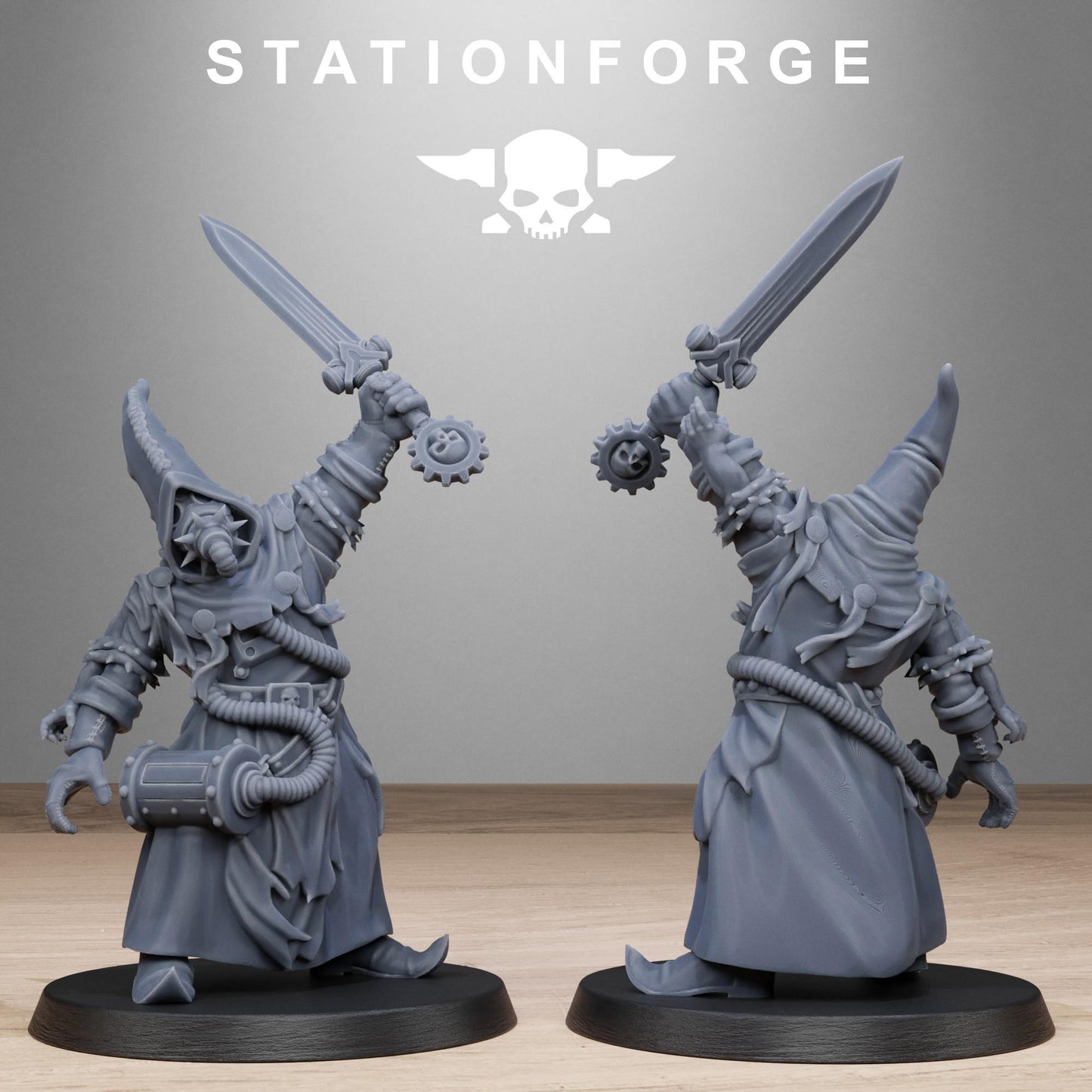 Scavenger Mystics, Chaos Worshipper Sci-Fi Wargames Miniatures by STATIONFORGE, Corrupted Imperial Guard