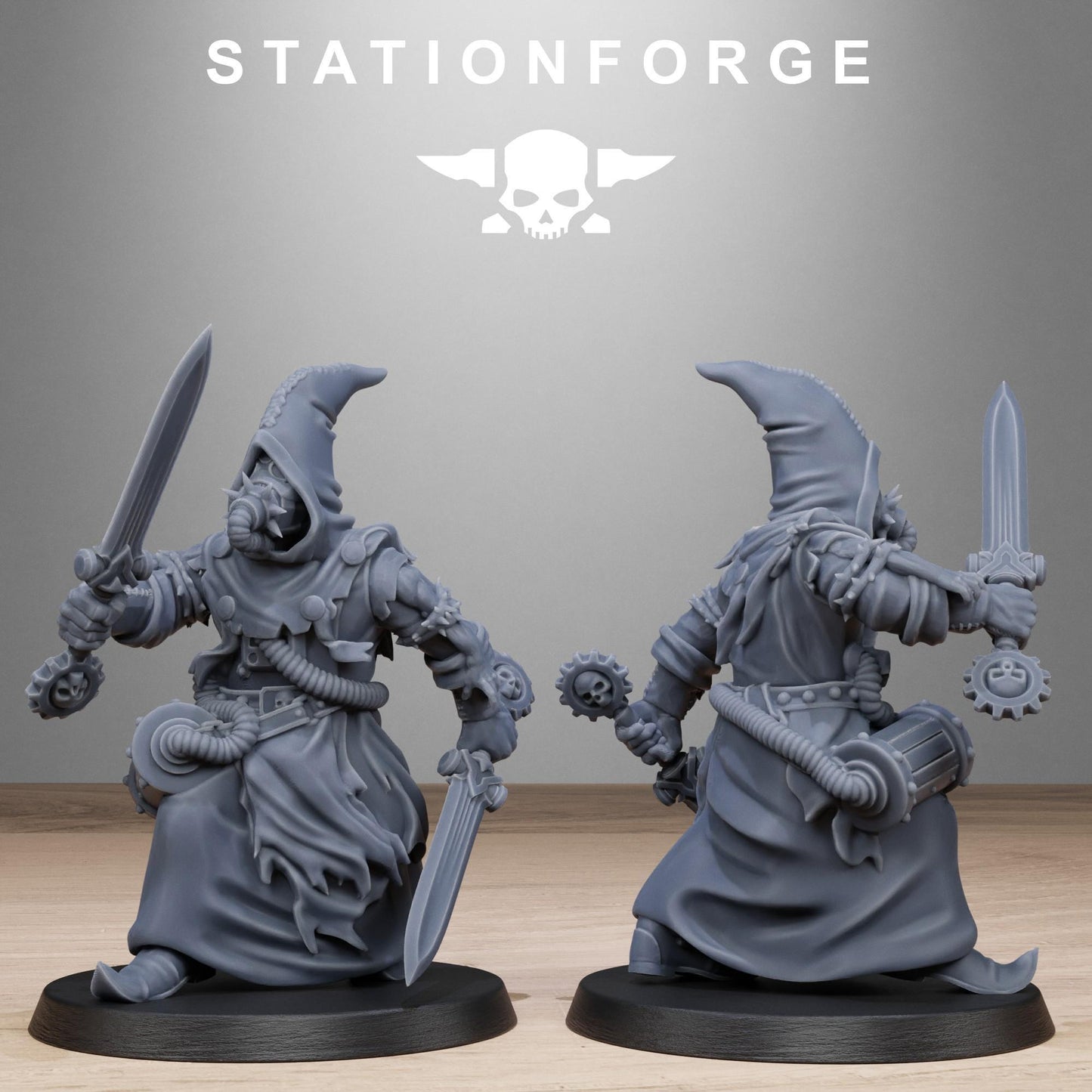Scavenger Mystics, Chaos Worshipper Sci-Fi Wargames Miniatures by STATIONFORGE, Corrupted Imperial Guard