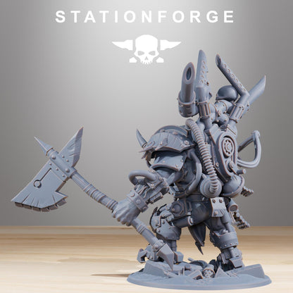 Orkaz Troll Boss, Space-Faring Orkish Menace Sculpted by STATIONFORGE, Grimdark Compatible, Sci-Fi Wargame Scale