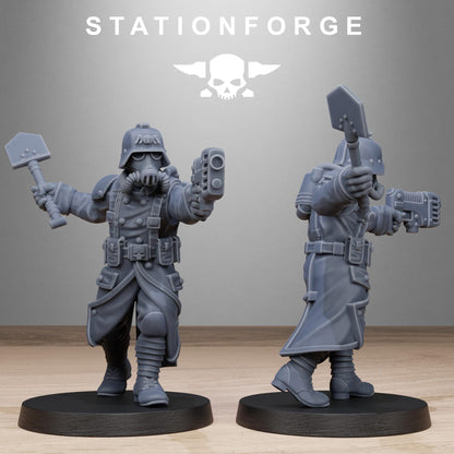 GrimGuard Shovel Trenches, Death Korps Proxy, Sci-Fi Wargames Miniatures by STATIONFORGE