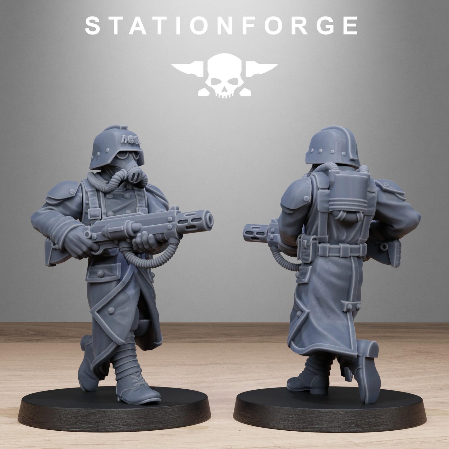GrimGuard Shovel Trenches, Death Korps Proxy, Sci-Fi Wargames Miniatures by STATIONFORGE