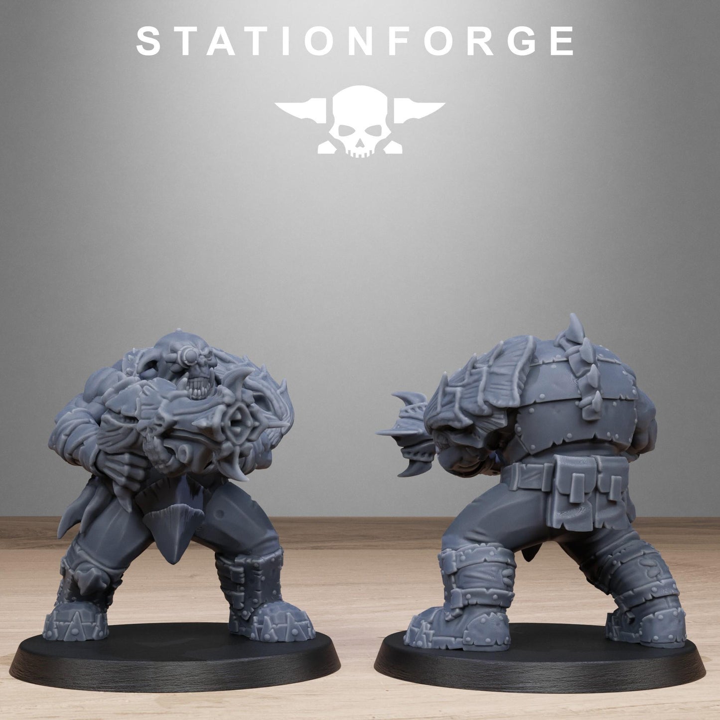 Orkaz Biotech Looters, Space-Faring Orkish Menace Sculpted by STATIONFORGE, Grimdark Compatible, Sci-Fi Wargame Scale