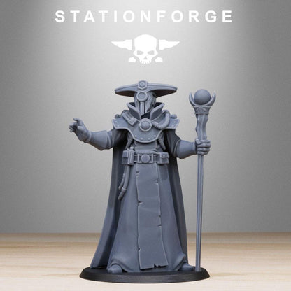 GrimCorp Elder, Imperial Heroic Agents Sculpted by STATIONFORGE for Wargames set in the Grimdark Future