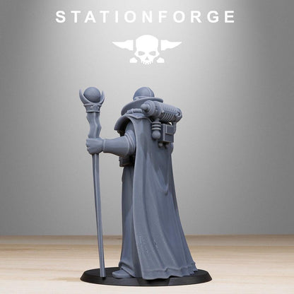 GrimCorp Elder, Imperial Heroic Agents Sculpted by STATIONFORGE for Wargames set in the Grimdark Future