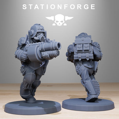 GrimGuard Elites, Death Korps Proxy, Sci-Fi Wargames Miniatures by STATIONFORGE