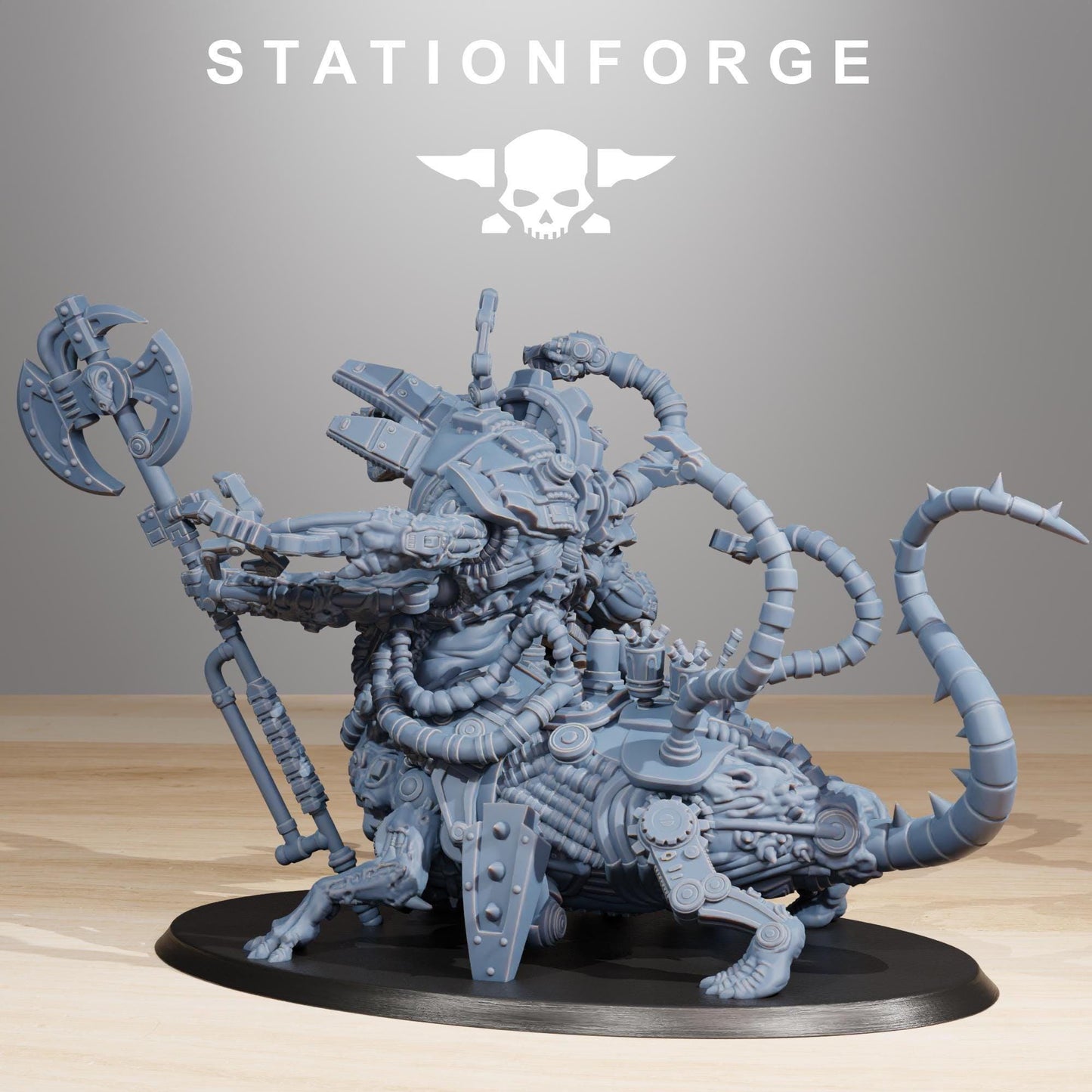 Sci-Fi Wargames Rat Miniature, Techno-Rats Grimdark Warrior by STATIONFORGE