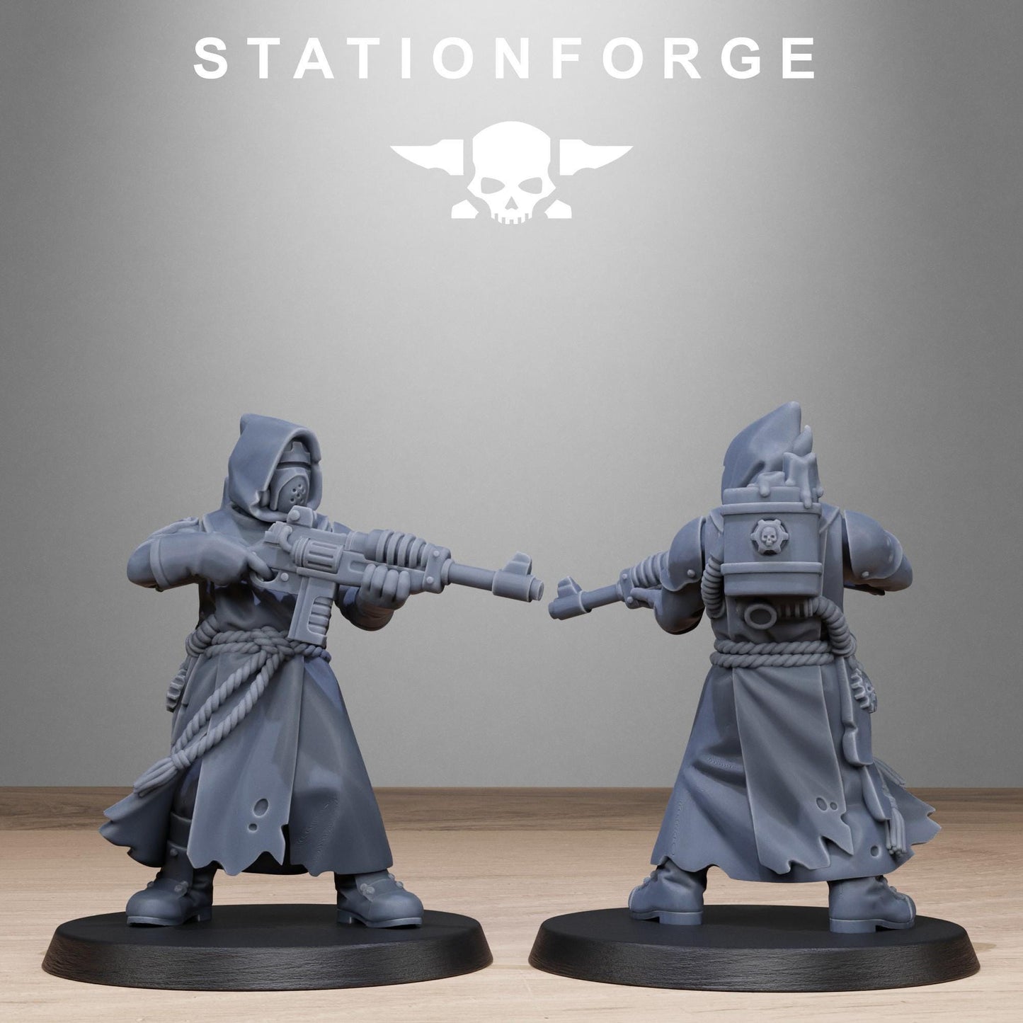 Scavenger Sanctum Infantry, modular Sci-Fi warriors by STATIONFORGE, Sci-Fi Wargames Cyber-themed Grimdark miniatures