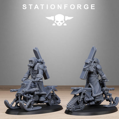 GrimGuard FrostWatch Snowbikers, Modular Set Miniatures by STATIONFORGE,  Imperial guard cavalry regiment