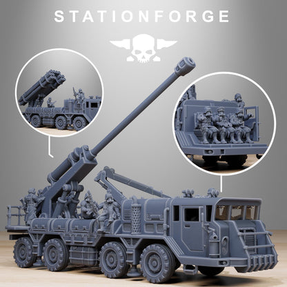 GrimGuard Artillery Vehicle, Modular Sci-Fi Wargame Tankette by STATIONFORGE