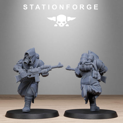 Scavenger Sanctum Infantry, modular Sci-Fi warriors by STATIONFORGE, Sci-Fi Wargames Cyber-themed Grimdark miniatures