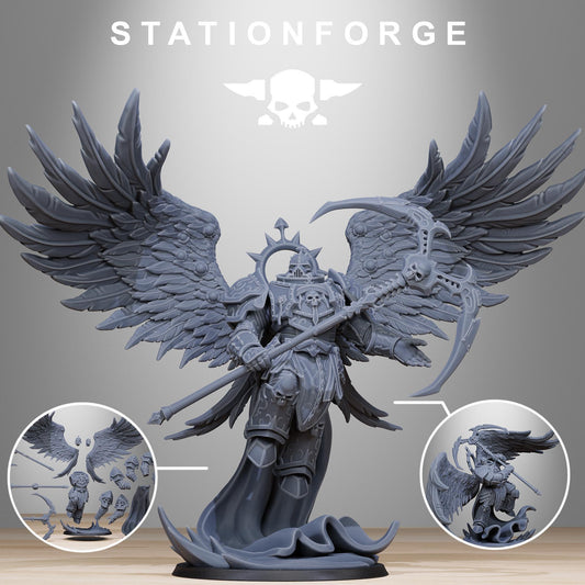 Corrupted Archon Angel Miniature, Grimdark Wargame, STATIONFORGE