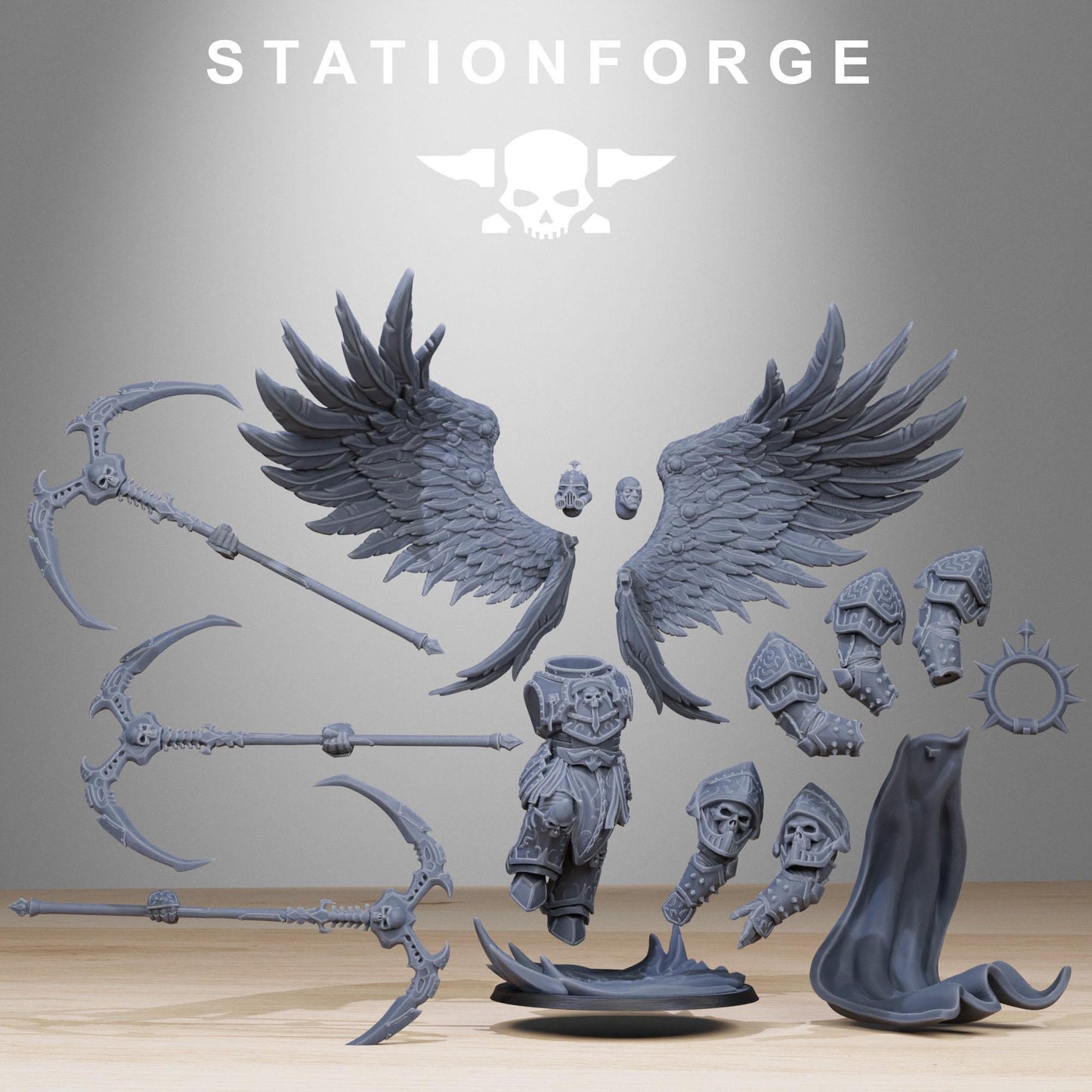Corrupted Archon Angel Miniature, Grimdark Wargame, STATIONFORGE