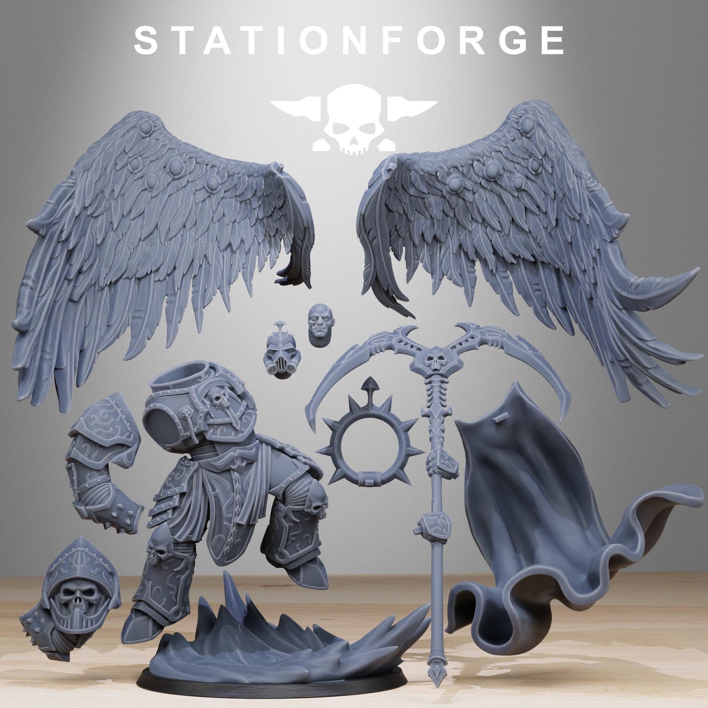 Corrupted Archon Angel Miniature, Grimdark Wargame, STATIONFORGE