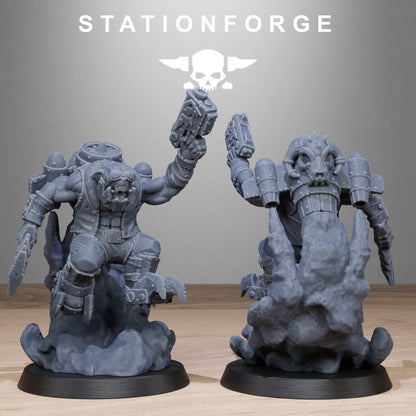 Sci-Fi Ork Miniatures, STATIONFORGE Grimdark Wargame Flyers