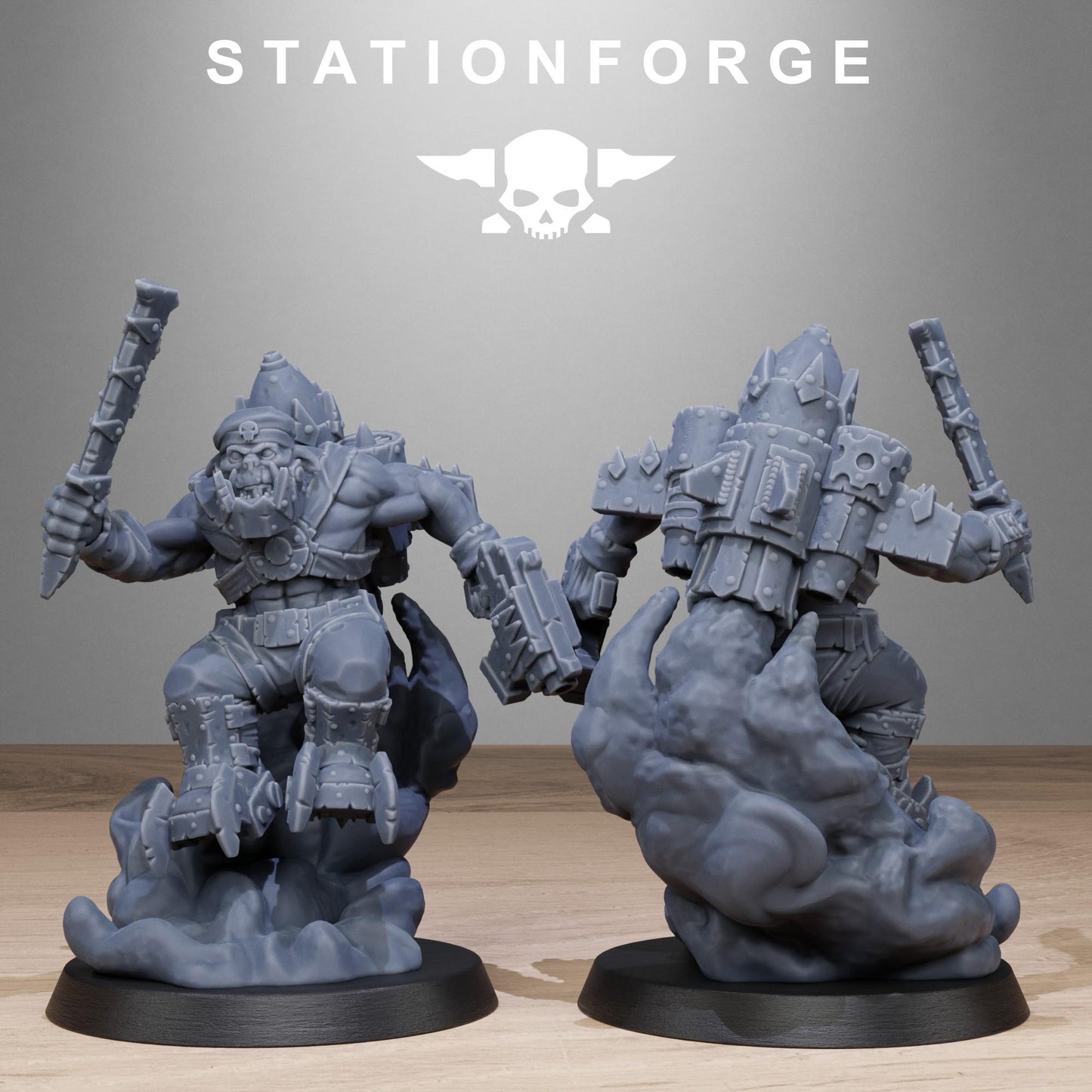 Sci-Fi Ork Miniatures, STATIONFORGE Grimdark Wargame Flyers