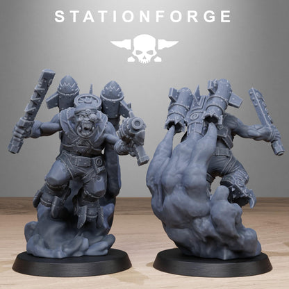Sci-Fi Ork Miniatures, STATIONFORGE Grimdark Wargame Flyers