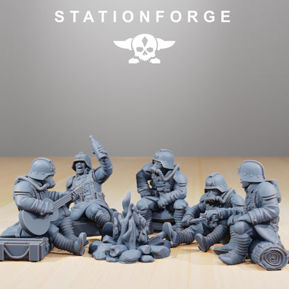 GrimGuard Comrades, Death Korps Proxy, Sci-Fi Wargames Miniatures by STATIONFORGE