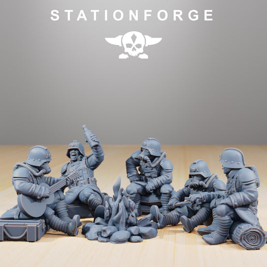 GrimGuard Comrades, Death Korps Proxy, Sci-Fi Wargames Miniatures by STATIONFORGE