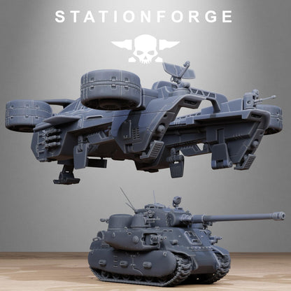 FreeGuard Skycrane, Modular Sci-Fi Guardsmen Tank Transport by STATIONFORGE, Sci-fi Wargames Proxy