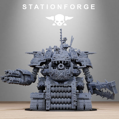 Orkaz Gognauts, Space-Faring Orkish Menace Sculpted by STATIONFORGE, Grimdark Compatible, Scaled for Sci-Fi Miniature Wargames