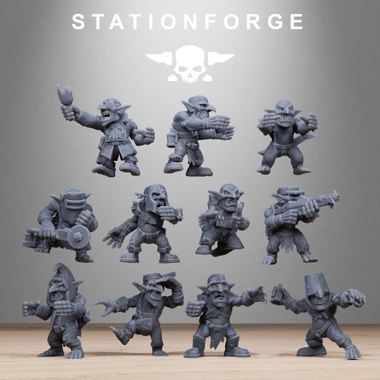 Orkaz Gognauts, Space-Faring Orkish Menace Sculpted by STATIONFORGE, Grimdark Compatible, Scaled for Sci-Fi Miniature Wargames